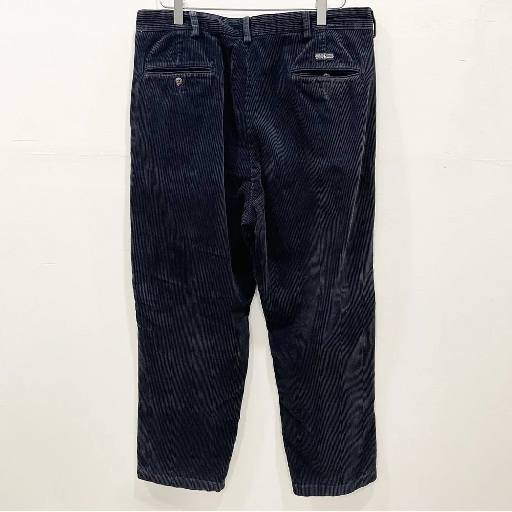 Polo Ralph Lauren Corduroy Andrew Pants Navy Blue Cotton 36 x 30